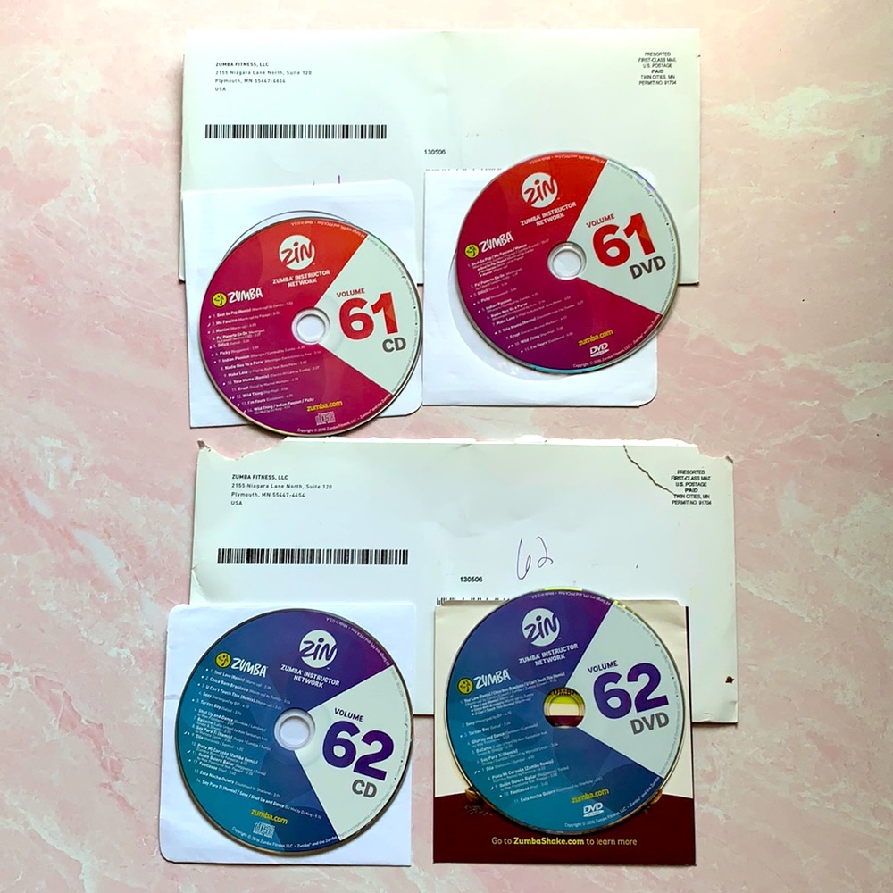 Zumba Fitness Zin CD/DVD sets 61 & 62